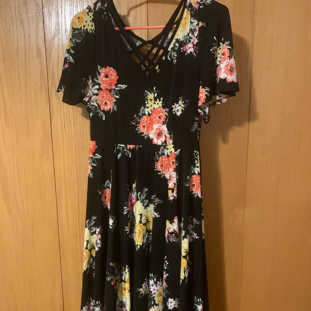 Floral black dress